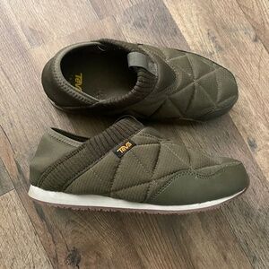 Olive green Teva slip on sneakers